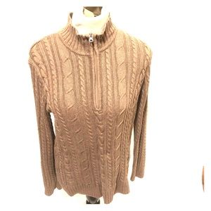 Croft & barrow brown vintage half zip sweater size xl